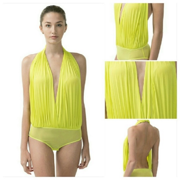 Caribbean Queen Backless halter bodysuit in Green - Picture 2 of 6